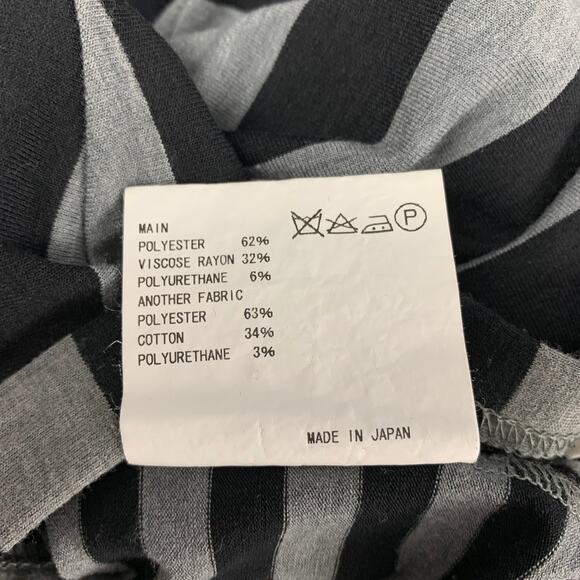 KOLOR Size S Black Grey Polyester Blend Stripe Long Sleeve Dress - Picture 5 of 6